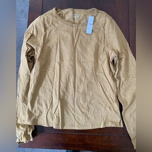 J. Crew Long-Sleeve Crewneck Top - Mustard